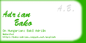 adrian bako business card