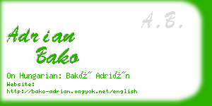 adrian bako business card